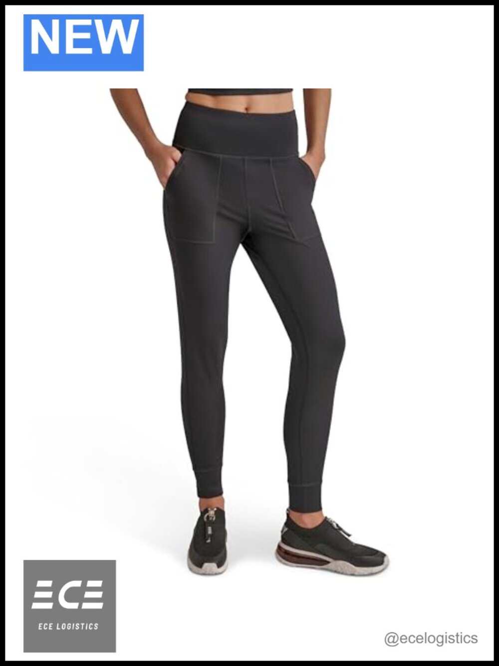 DKNY Compression Soft Workout Jogger High Rise Tapered Pocket